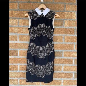 LOVER Chelsea Nylon-Blend Shift Dress with Removable Collar size 4